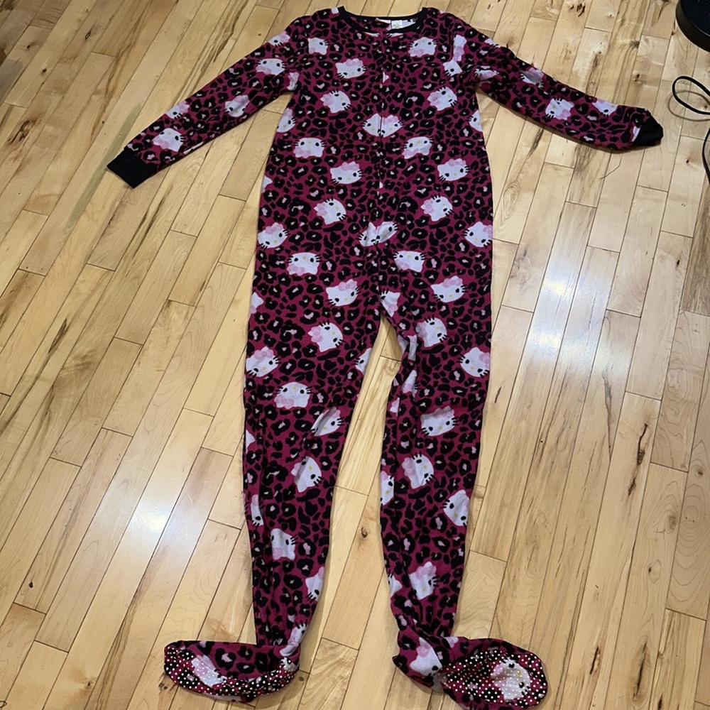 Hello Kitty Pink and Black Fleece Onesie